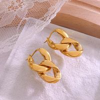 Double Ring Buckle Stainless Steel 18k Gold Plated Female Earrings 2021 New Earrings main image 3