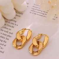 Double Ring Buckle Stainless Steel 18k Gold Plated Female Earrings 2021 New Earrings main image 4