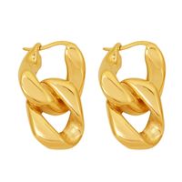 Double Ring Buckle Stainless Steel 18k Gold Plated Female Earrings 2021 New Earrings main image 6