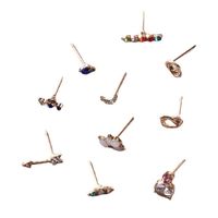 European And American Ersonalized Color Diamond Earrings Set Irregular Earrings Ten-piece Set main image 5