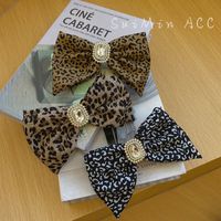 Korean Version Of Simple Leopard Bow Spring Clip Hairpin Hair Accessories main image 3