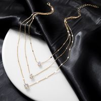 Fashion Simple Multi-layer Five-pointed Star Heart Drop Pendant Necklace main image 3