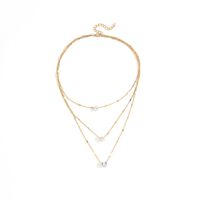 Fashion Simple Multi-layer Five-pointed Star Heart Drop Pendant Necklace main image 2