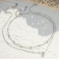 Europäische Und Amerikanische Einfache Doppellagige Halskette Mit Herzanhänger main image 5