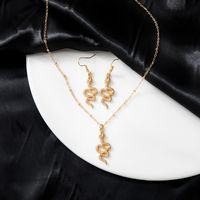Creative Fashion Personality Snake-shaped Diamond Earrings Necklace Set main image 3
