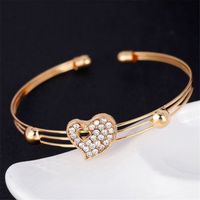 Retro Heart Hollow Inlaid Crystal Jewelry Set Ring Bracelet Necklace Earrings Four-piece Jewelry main image 3