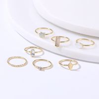 Korea New Geometric Ring Simple Retro Metal Ring Personality Alloy Ring 7-piece Set main image 3