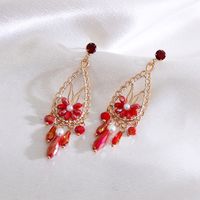 Autumn And Winter Retro Simple Long Section Hollow Flower Women's Earrings main image 4