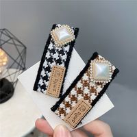 Houndstooth College Style Bb Clip Korean Style Hair Accessories Pearl Hairpin main image 3