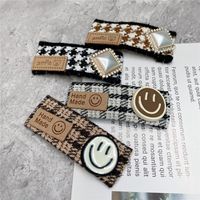 Houndstooth College Style Bb Clip Korean Style Hair Accessories Pearl Hairpin main image 4