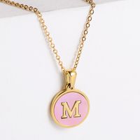 304 Stainless Steel 18K Gold Plated Fashion Plating Letter Shell Pendant Necklace main image 5