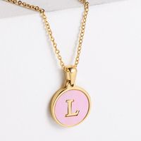304 Stainless Steel 18K Gold Plated Fashion Plating Letter Shell Pendant Necklace main image 4