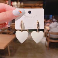 White Heart Earrings Temperament Exaggerated Atmosphere High-end Ear Jewelry main image 2