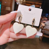 White Heart Earrings Temperament Exaggerated Atmosphere High-end Ear Jewelry main image 4