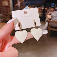 White Heart Earrings Temperament Exaggerated Atmosphere High-end Ear Jewelry main image 5