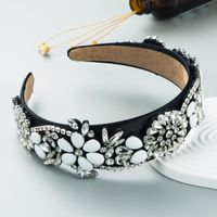 European And American Fashion Baroque Retro Palace Style Flower Rhinestone Headband sku image 1