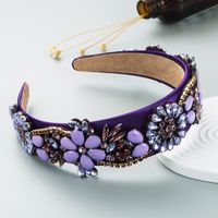 European And American Fashion Baroque Retro Palace Style Flower Rhinestone Headband sku image 2