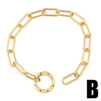 Fashion Hollow Geometric Round Lightning Copper Bracelet Wholesale sku image 2