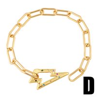 Fashion Hollow Geometric Round Lightning Copper Bracelet Wholesale sku image 4