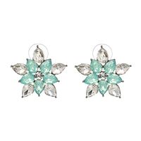 Retro Five-pointed Star Diamond-studded Flower Earrings sku image 1