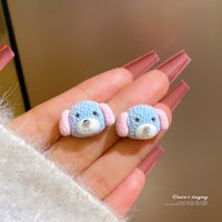 New Trendy Simple Fruit Earrings Autumn And Winter Flocking Cute Earrings sku image 24