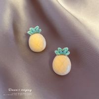 New Trendy Simple Fruit Earrings Autumn And Winter Flocking Cute Earrings sku image 33