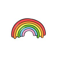 Europe Rainbow Drip Brooch Creative Cartoon Pattern Denim Bag Badge sku image 1