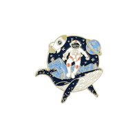 New Creative Cartoon Whale Astronaut Drifting Bottle Scene Brooch sku image 9