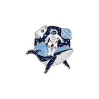 New Creative Cartoon Whale Astronaut Drifting Bottle Scene Brooch sku image 10