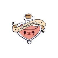 Cute Cartoon Magic Drop Oil Brooch Heart-shaped Bottle Bag Badge sku image 4