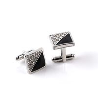 European French Geometric Diamond-studded Shirt Dress Cuff Links sku image 16