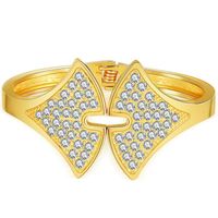 European Leaf Open Diamond Retro Fan-shaped Jewelry Bracelet sku image 1