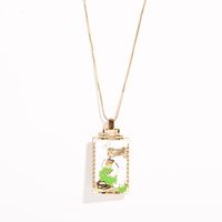 Design Copper Plated 18k Gold Oil Painting Pendant Necklace sku image 4