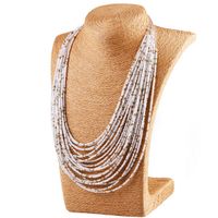 European And American Retro Personality Water Drop Multi-layer Rice Bead Necklace Wholesale sku image 3