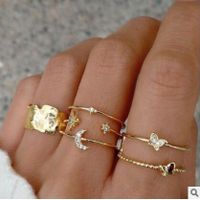 Fashion Diamond Love Pearl Leaf 10-teiliger Ring Kreativer Retro-weiblicher Ring sku image 28