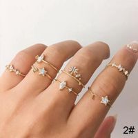 Fashion Diamond Love Pearl Leaf 10-teiliger Ring Kreativer Retro-weiblicher Ring sku image 53
