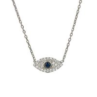 European And American S925 Silver Devil's Eye Diamond Necklace sku image 1