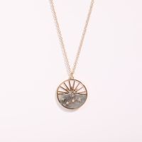 Sun Moon Round Copper Necklace Wholesale sku image 2