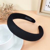Simple Solid Color Fabric Autumn And Winter Color Sponge Wide-brimmed Headband sku image 1