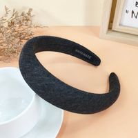 Simple Solid Color Fabric Autumn And Winter Color Sponge Wide-brimmed Headband sku image 2