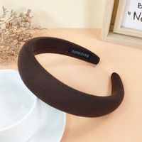 Simple Solid Color Fabric Autumn And Winter Color Sponge Wide-brimmed Headband sku image 3