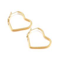 Fashion Heart Plating Titanium Steel 18K Gold Plated Earrings sku image 2