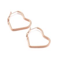 Moda Corazón Enchapado Acero Titanio Chapados en oro de 18k Pendientes sku image 3