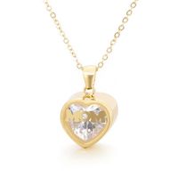 Stainless Steel Titanium Steel 18K Gold Plated Fashion Plating Heart Necklace sku image 27