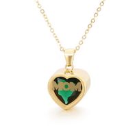 Stainless Steel Titanium Steel 18K Gold Plated Fashion Plating Heart Necklace sku image 28