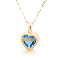 Stainless Steel Titanium Steel 18K Gold Plated Fashion Plating Heart Necklace sku image 35