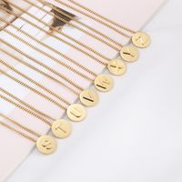 Titanium Steel 18K Gold Plated Fashion Plating Letter Necklace sku image 3