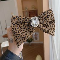 Korean Version Of Simple Leopard Bow Spring Clip Hairpin Hair Accessories sku image 2