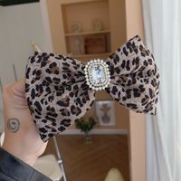 Korean Version Of Simple Leopard Bow Spring Clip Hairpin Hair Accessories sku image 3