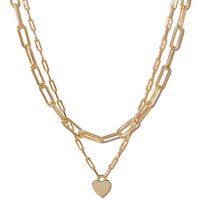 New Fashion Simple Heart-shaped Stitching Multi-layer Necklace sku image 1